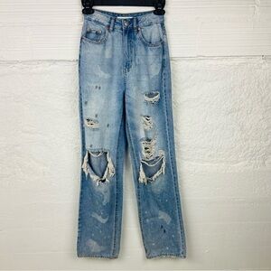 NWOT PACSON distressed 90S boyfriend cotton high rise jeans size 23 24 26